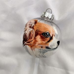 Pet portrait Christmas bulbs